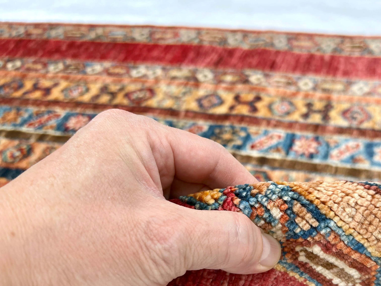 Afghan Shawl (2'09"x4'03") red/multicolor-3