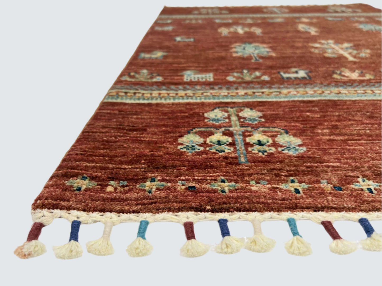 Afghan Gabbeh (2'08"x3'08") brown/teal-1