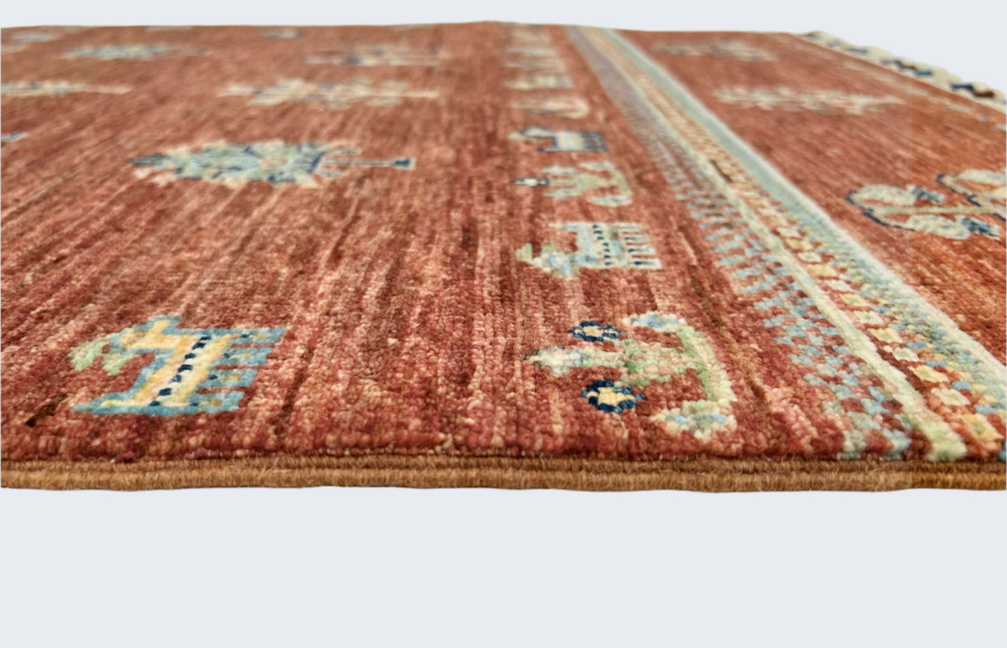 Afghan Gabbeh (2'08"x3'08") brown/teal-2