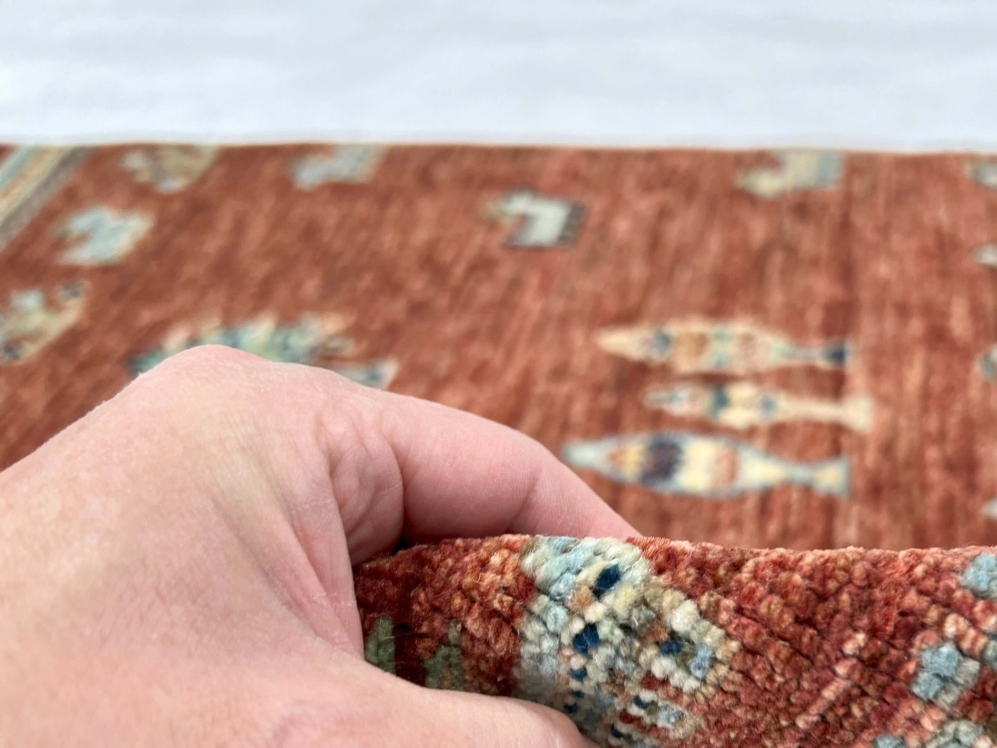 Afghan Gabbeh (2'08"x3'08") brown/teal-3