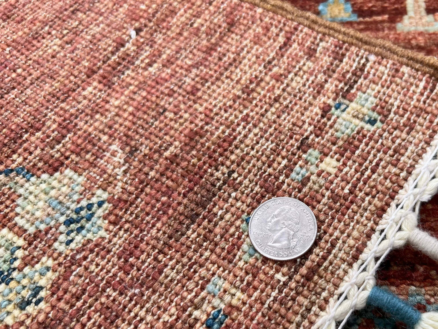 Afghan Gabbeh (2'08"x3'08") brown/teal-4