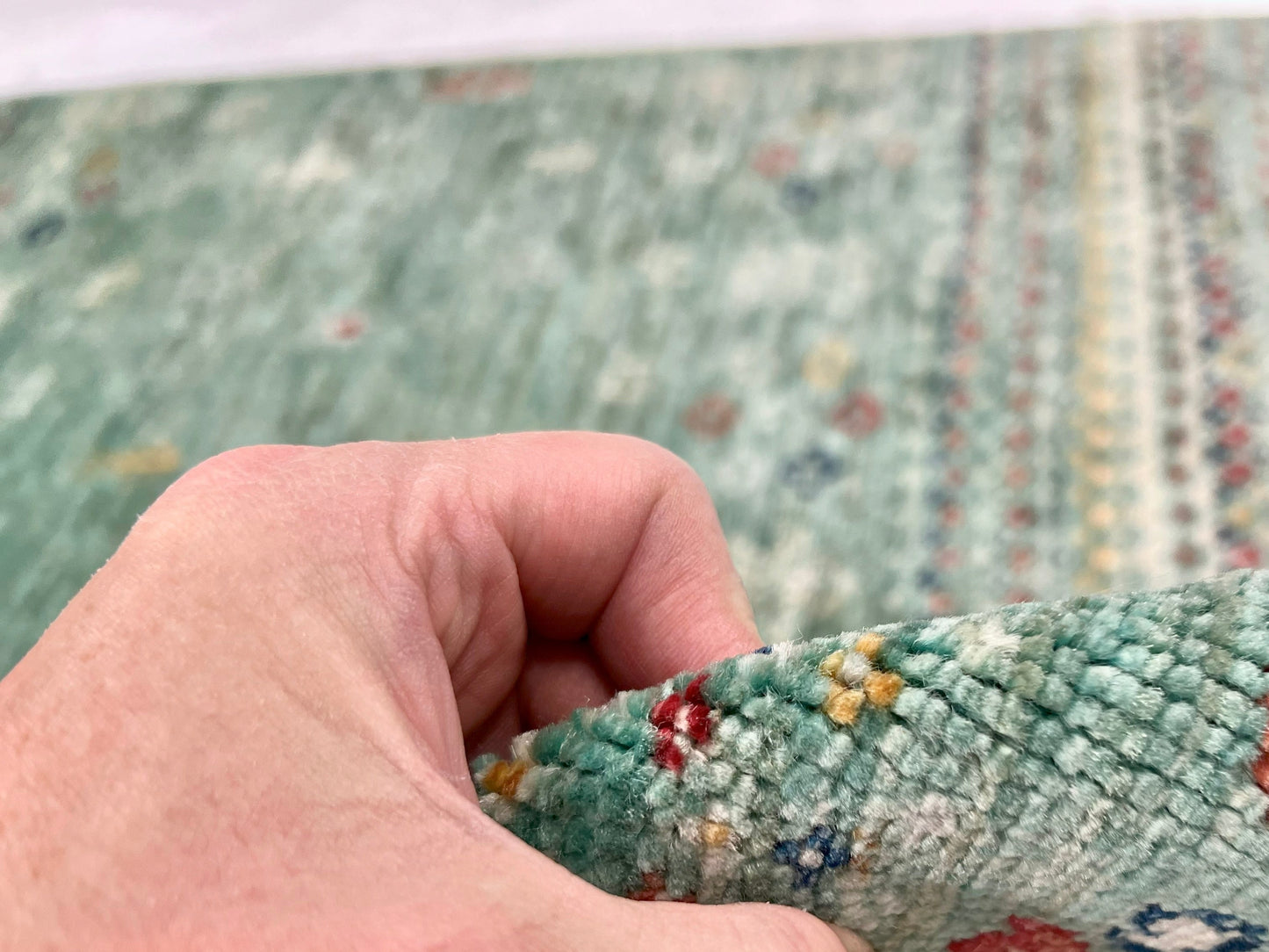 Afghan Gabbeh (2'07"x3'10") light green-3
