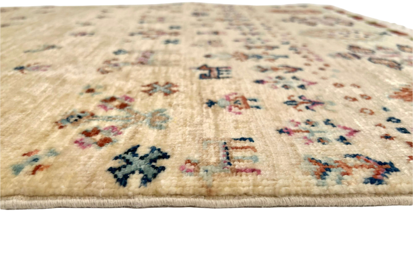 Afghan Gabbeh (2'08"x4'00") ivory/pastel-2