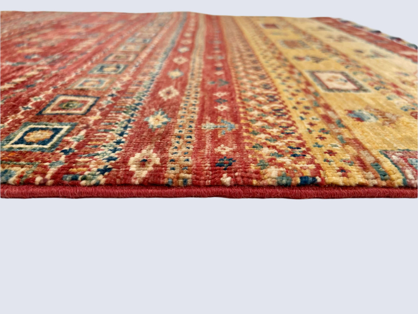 Afghan Khorjin-Gabbeh (2'08"x3'09") rust/gold-2