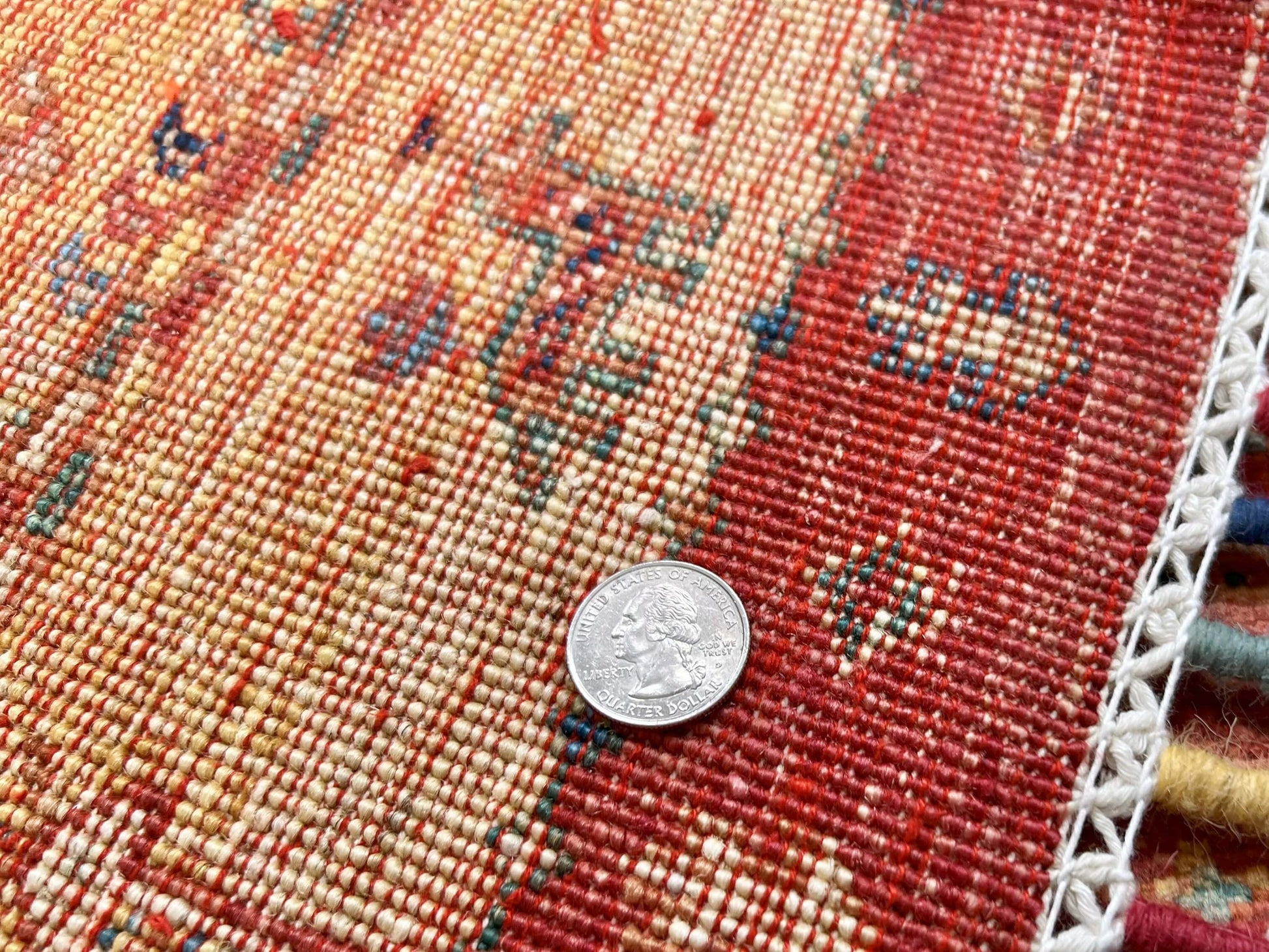 Afghan Khorjin-Gabbeh (2'08"x3'09") rust/gold-4