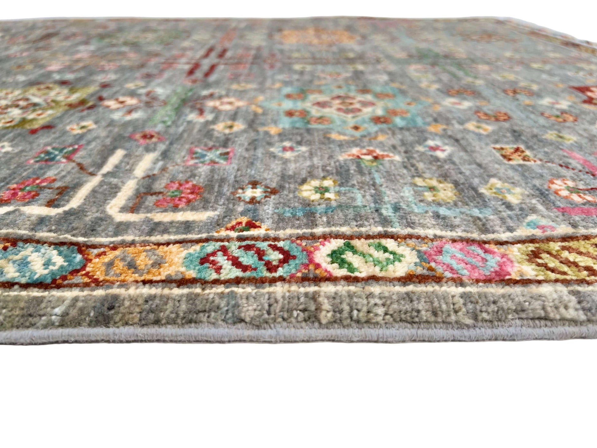 Afghan Khorjin (3'04"x5'00") gray/pastel-2
