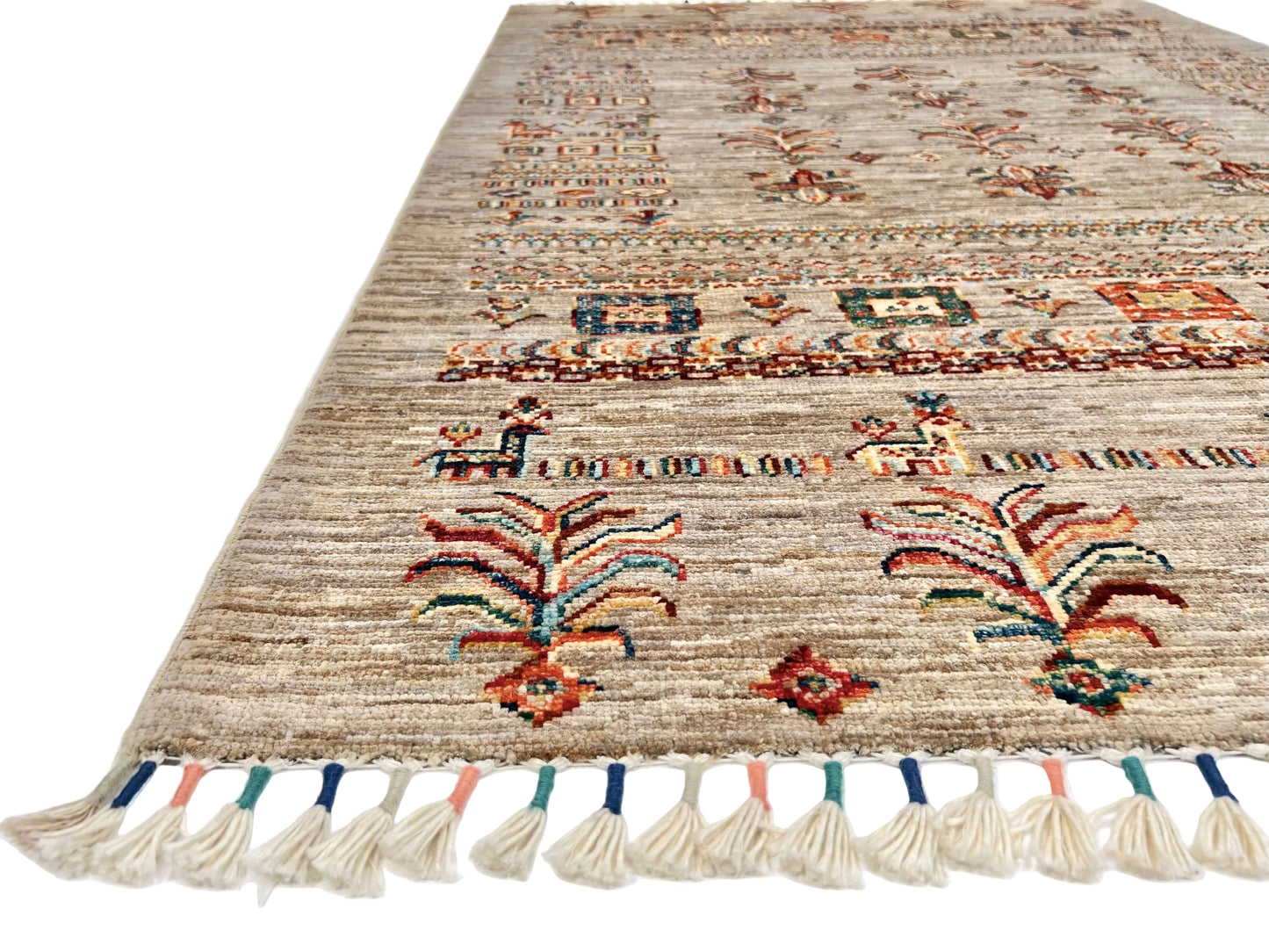 Afghan Khorjin (3'04"x5'00") silver/multicolor-1