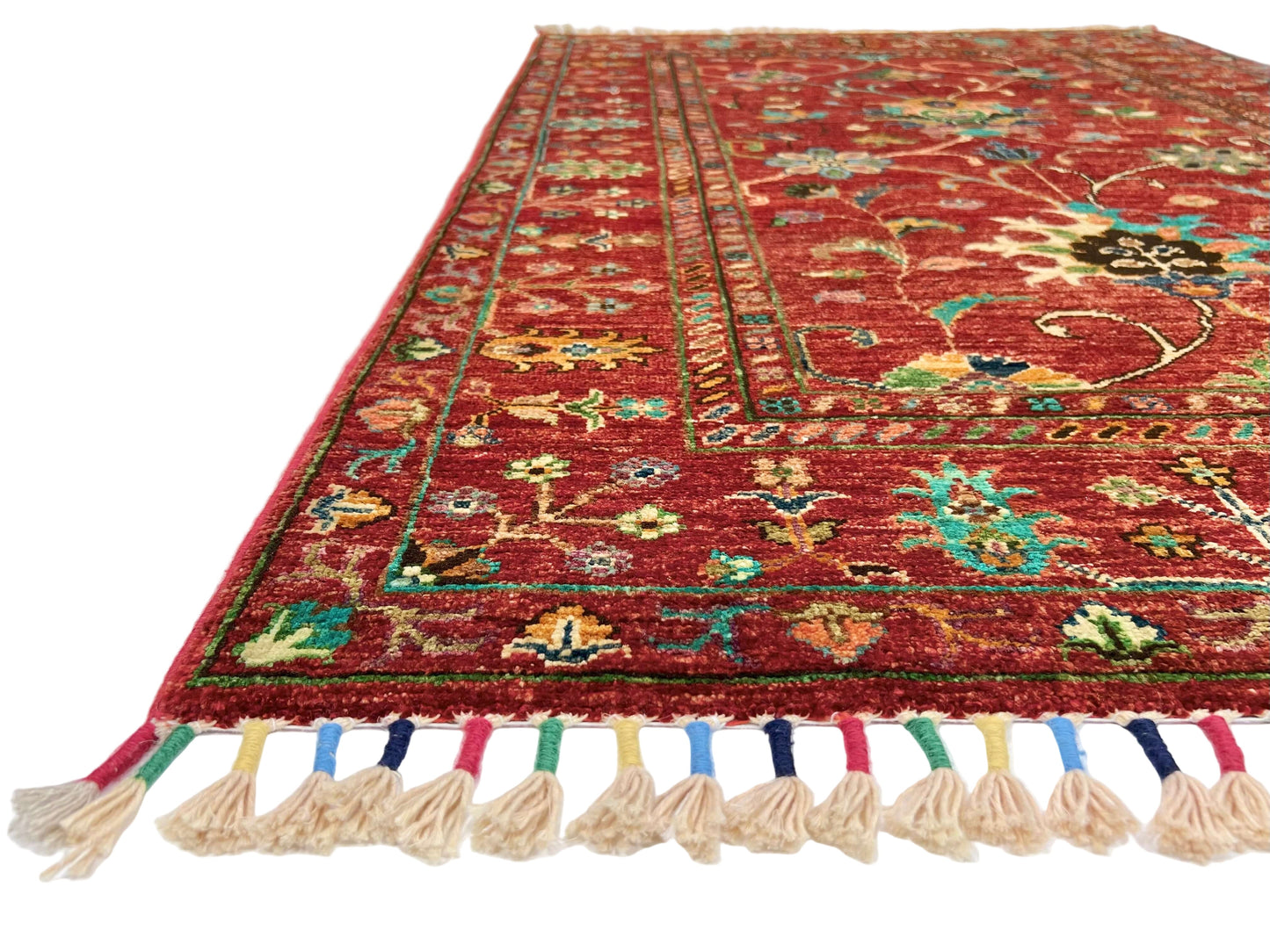 Afghan Aryana (3'04"x5'00") red/turquoise-1