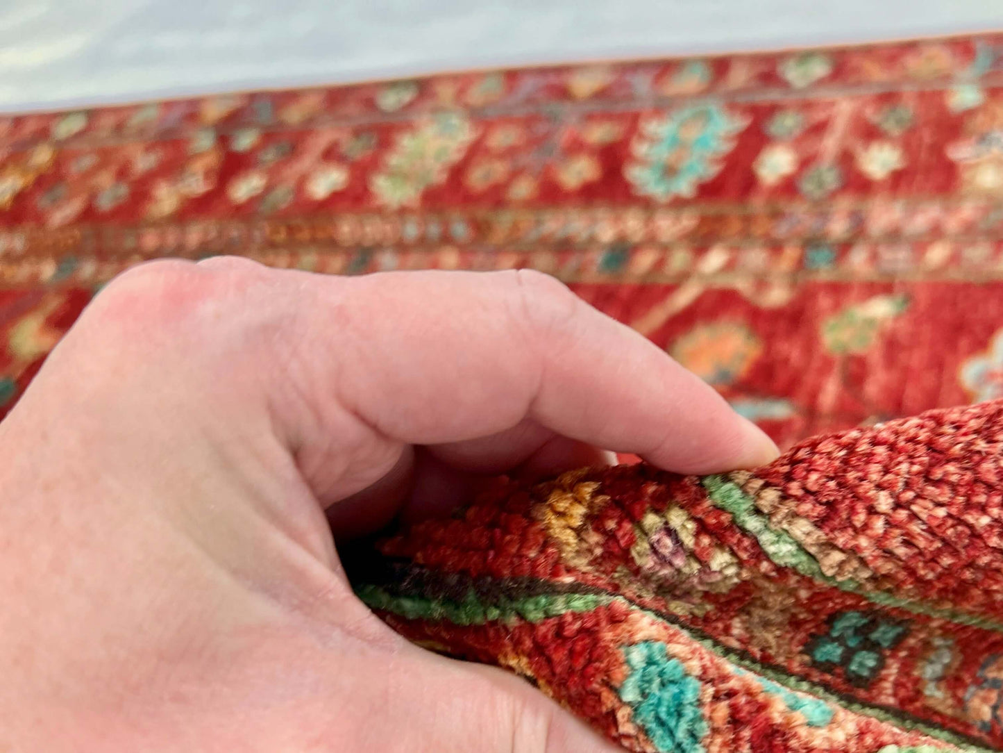 Afghan Aryana (3'04"x5'00") red/turquoise-3