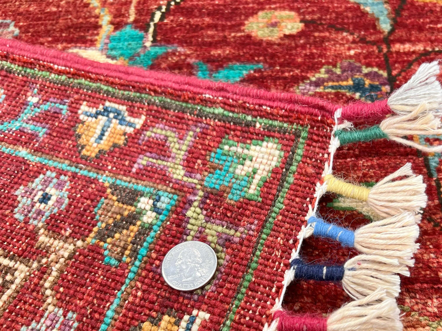 Afghan Aryana (3'04"x5'00") red/turquoise-4