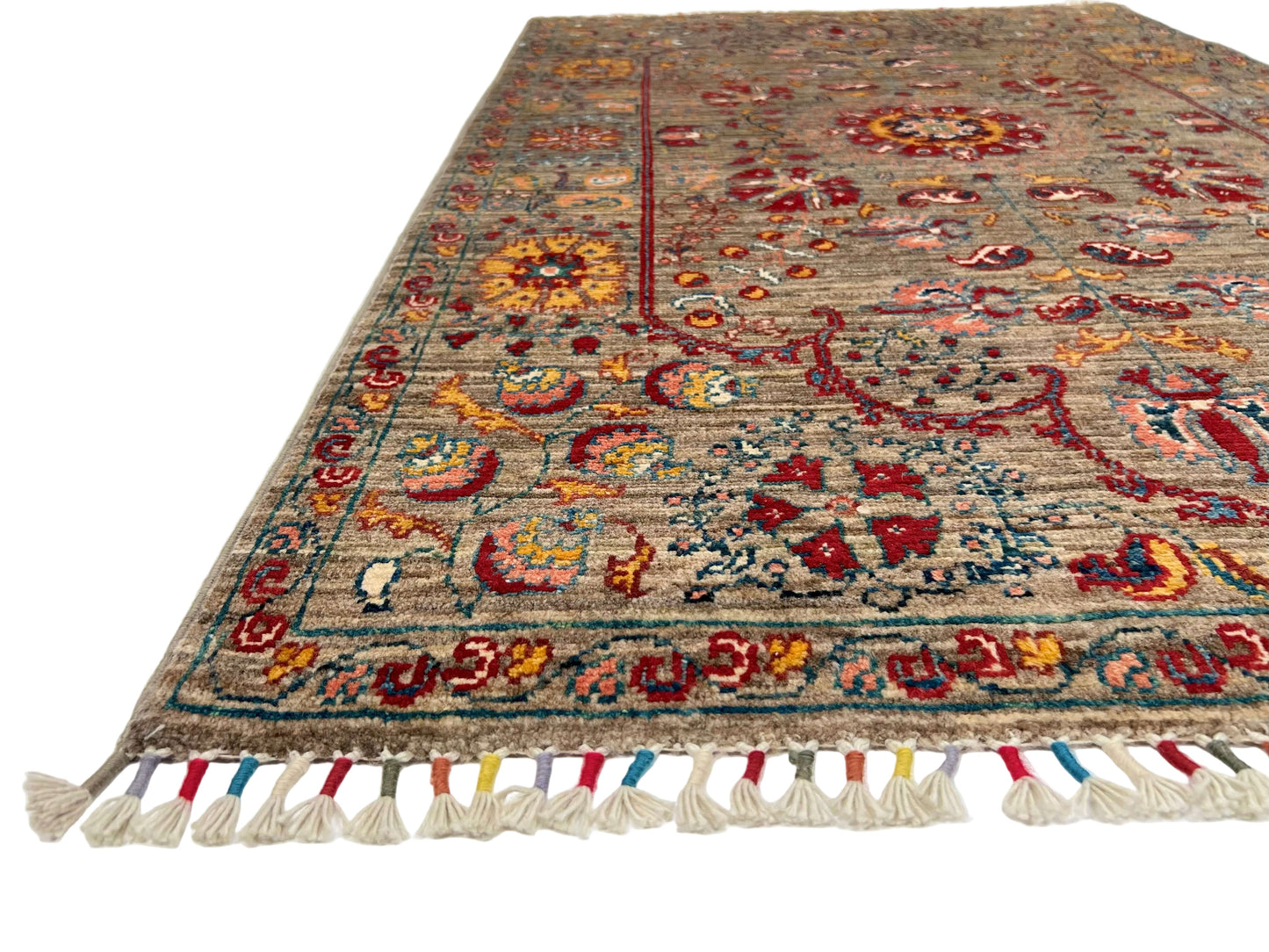 Afghan Khorjin - Suzani (3'02"x5'00") camel/red-1