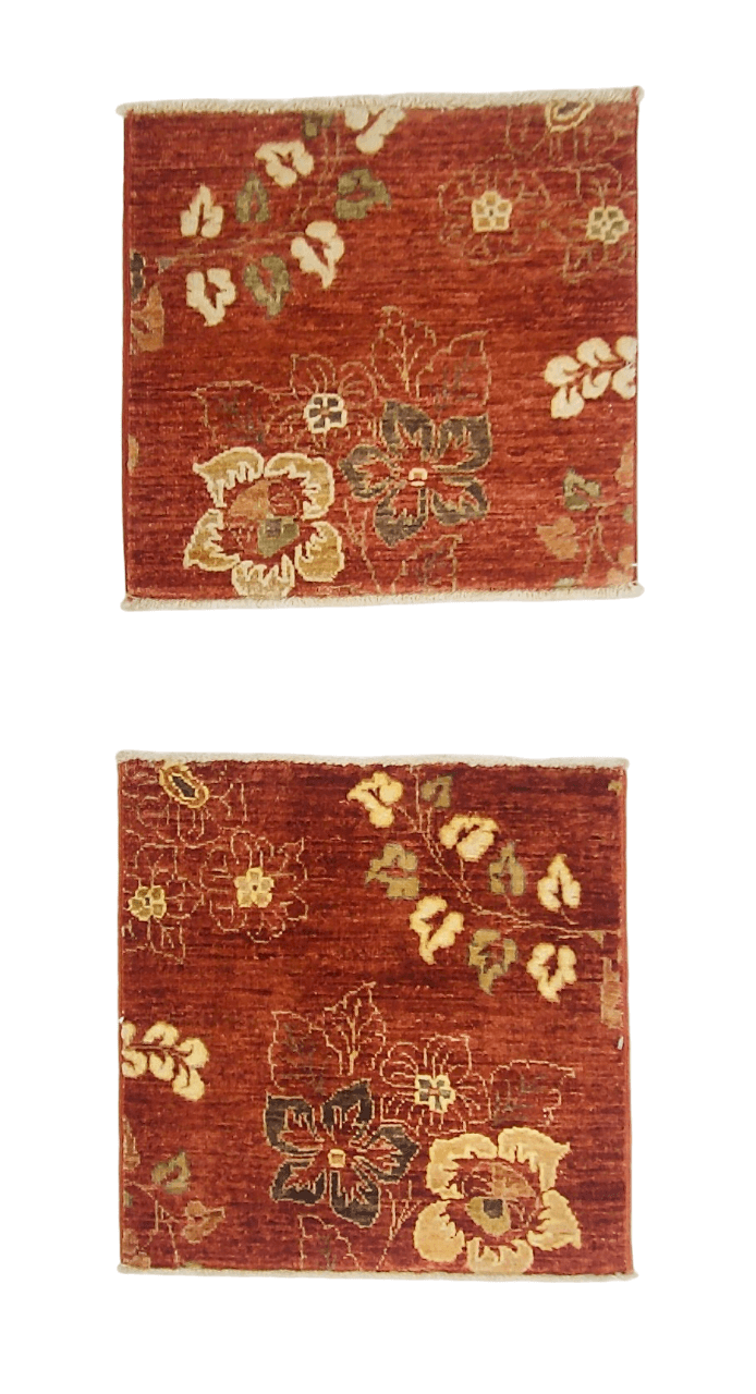 Vegetable-Dye with Silk Accents (18" square) rust-0