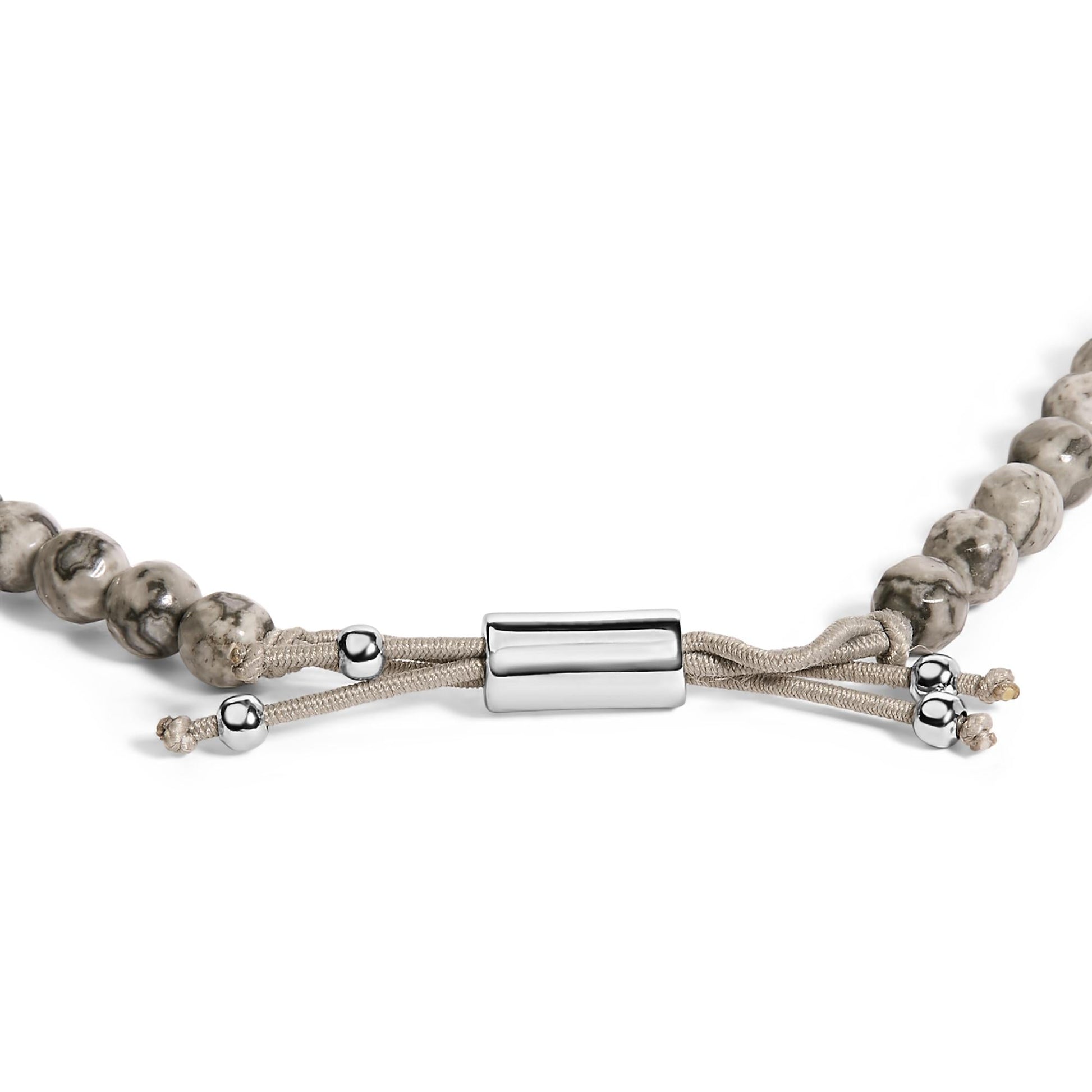 Sterling Silver Jasper Bead Station Bracelet Bolo Clasp-1