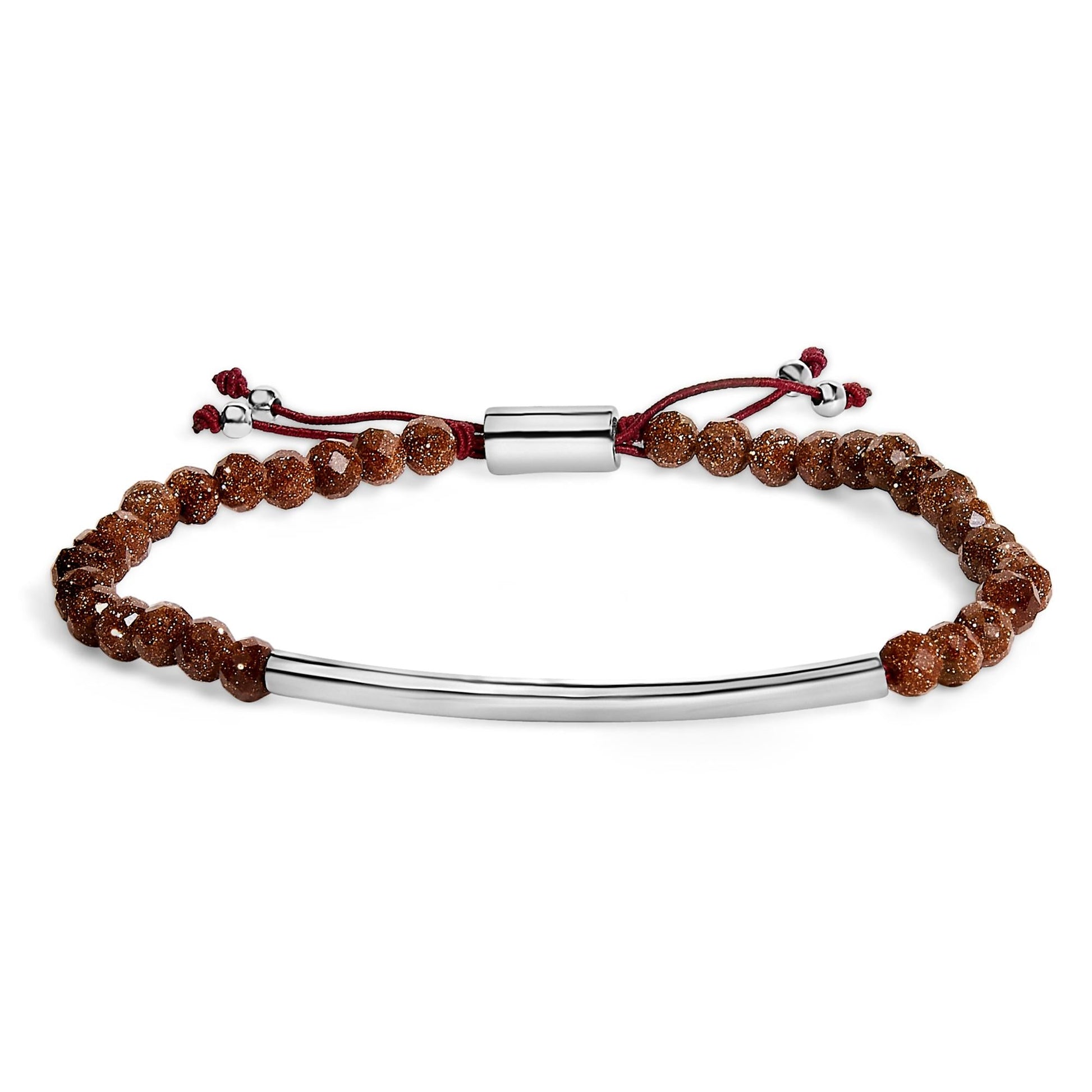 Sterling Silver Sand Bead Station Bracelet Bolo-0