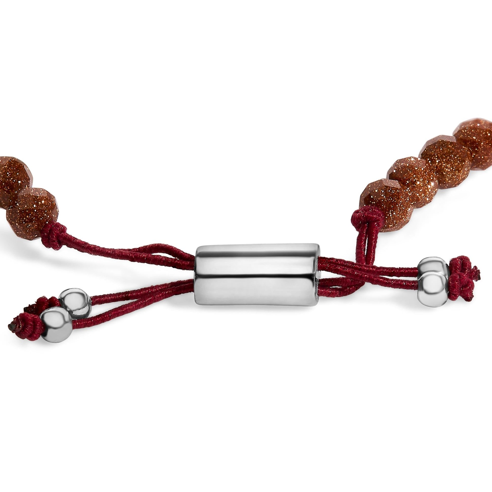 Sterling Silver Sand Bead Station Bracelet Bolo-1