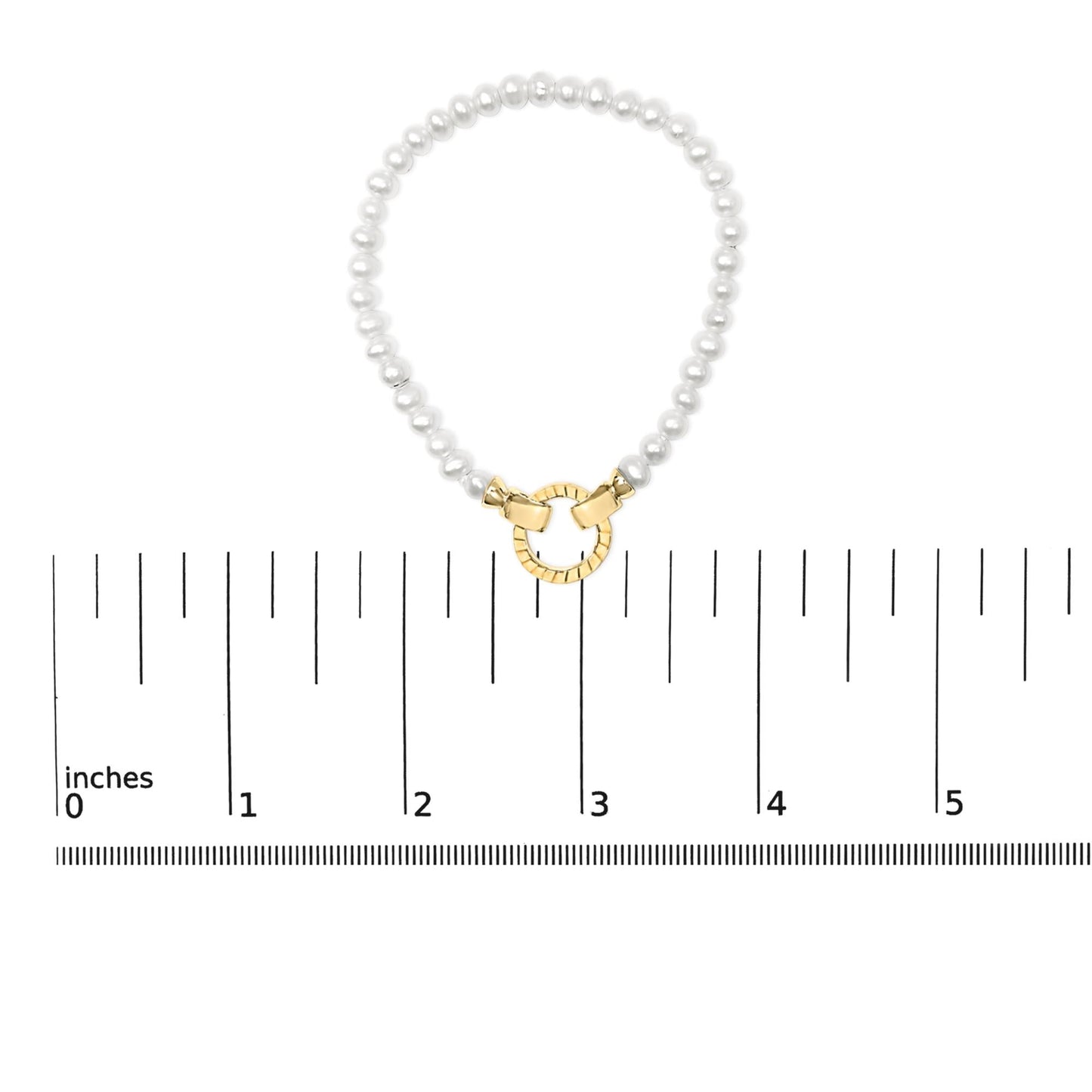 18K Yellow Gold Vermeil Pearl Infinity Lock Tennis Bracelet-4