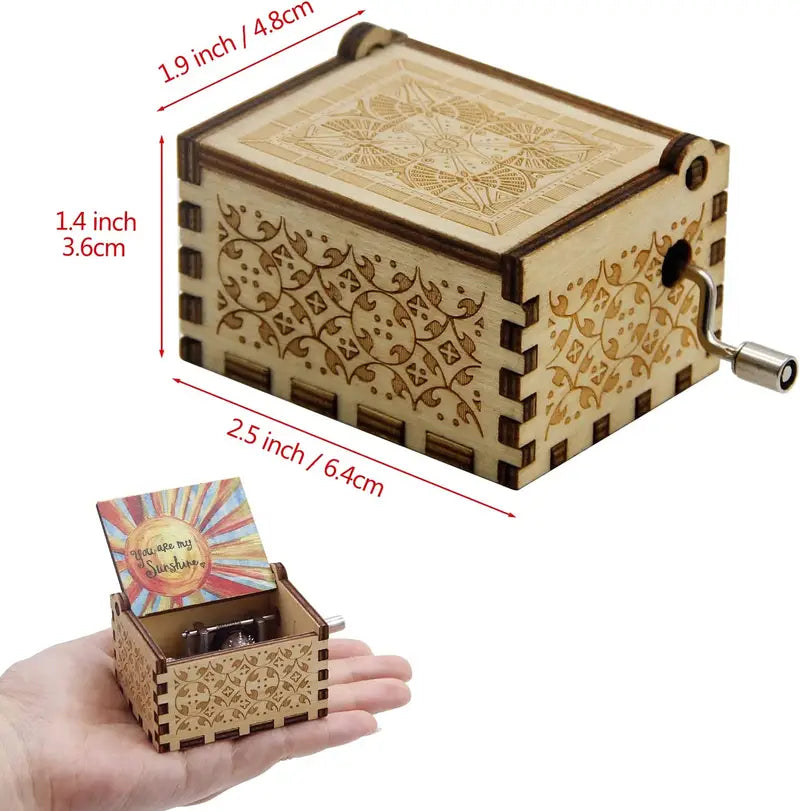 Vintage Laser Engraved Music Box
