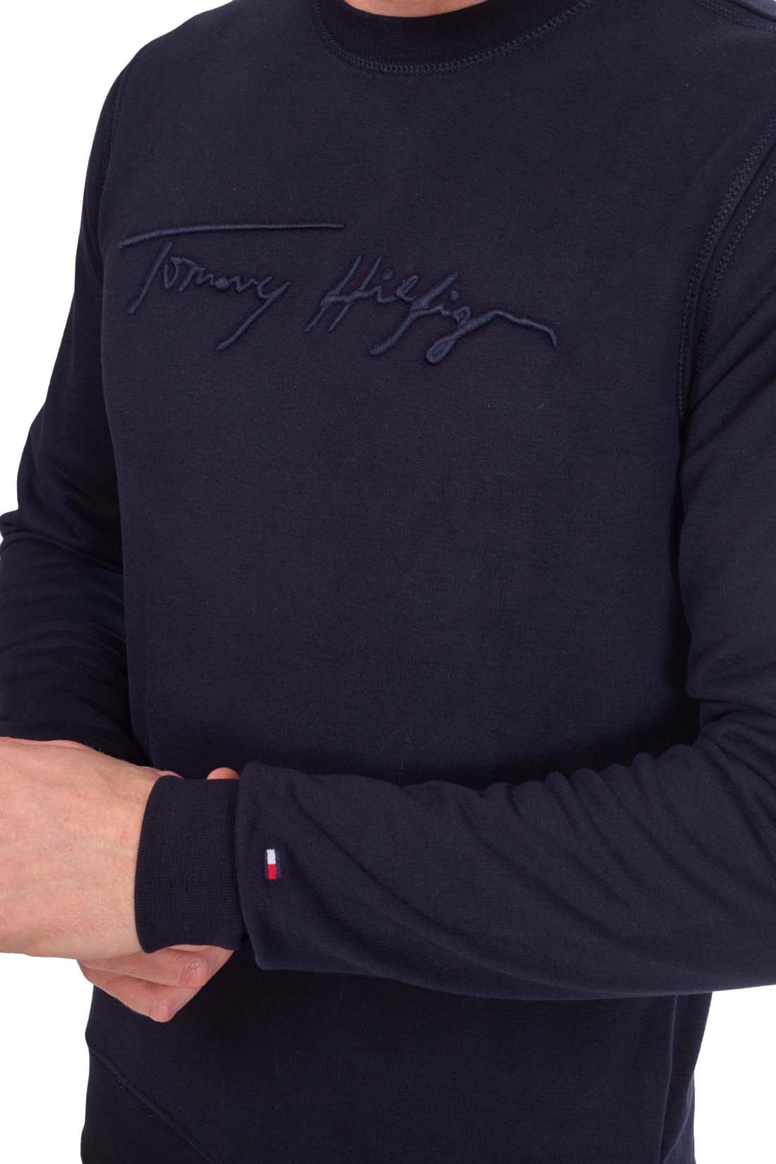 TOMMY HILFIGER - Men's sweatshirt with signature logo embroidery-5