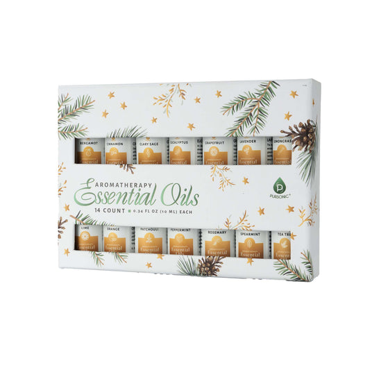 Pursonic Essential Oils Christmas Gift Set – 14-Piece Aromatherapy Collection-0