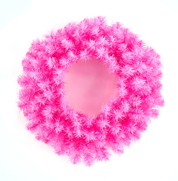 20" PINE WREATH PINK-0
