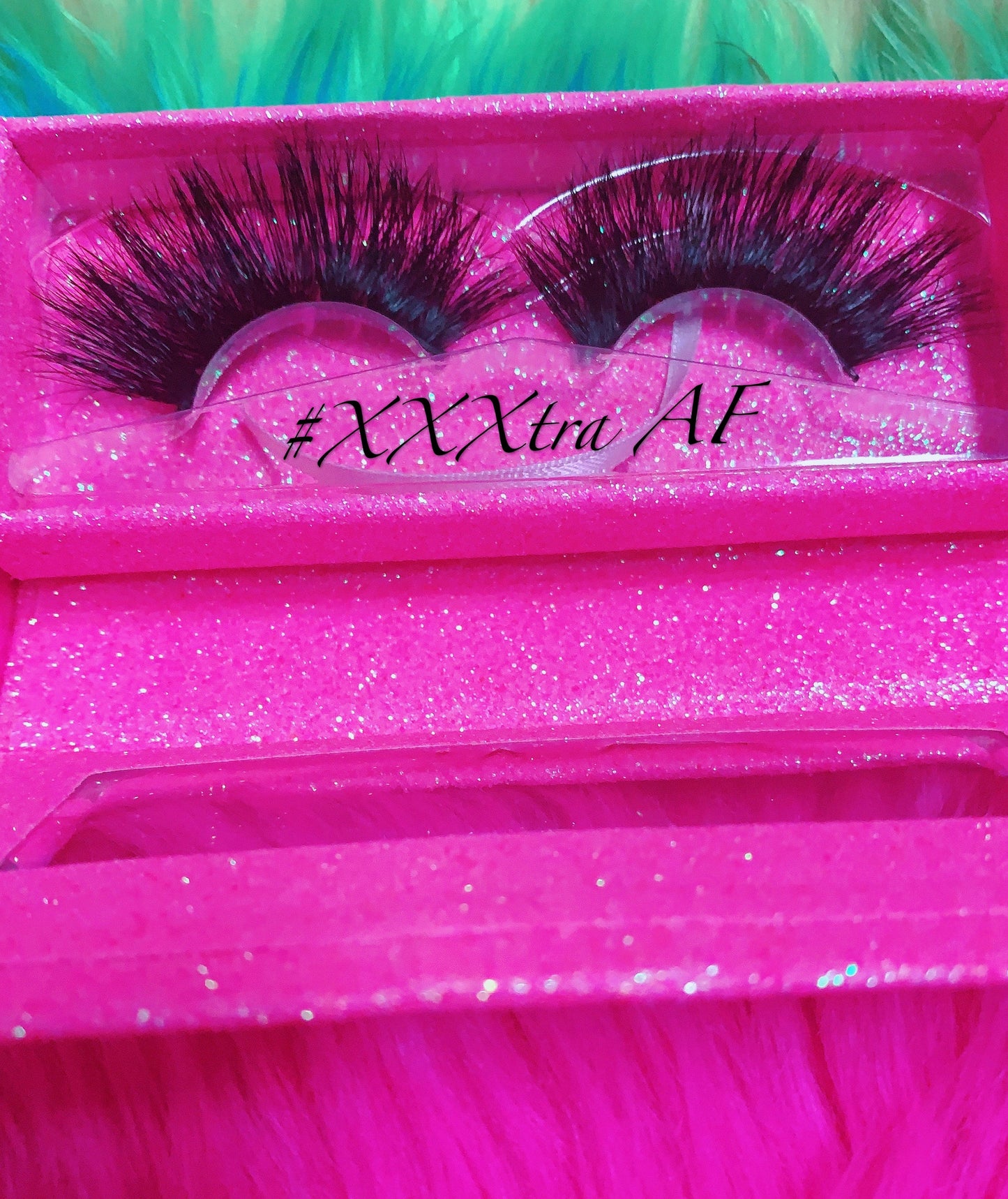 #XXXTRA AF 5D DreamDoll-LUXE Lash *PINK GLITTER* Glam Magnet Case
