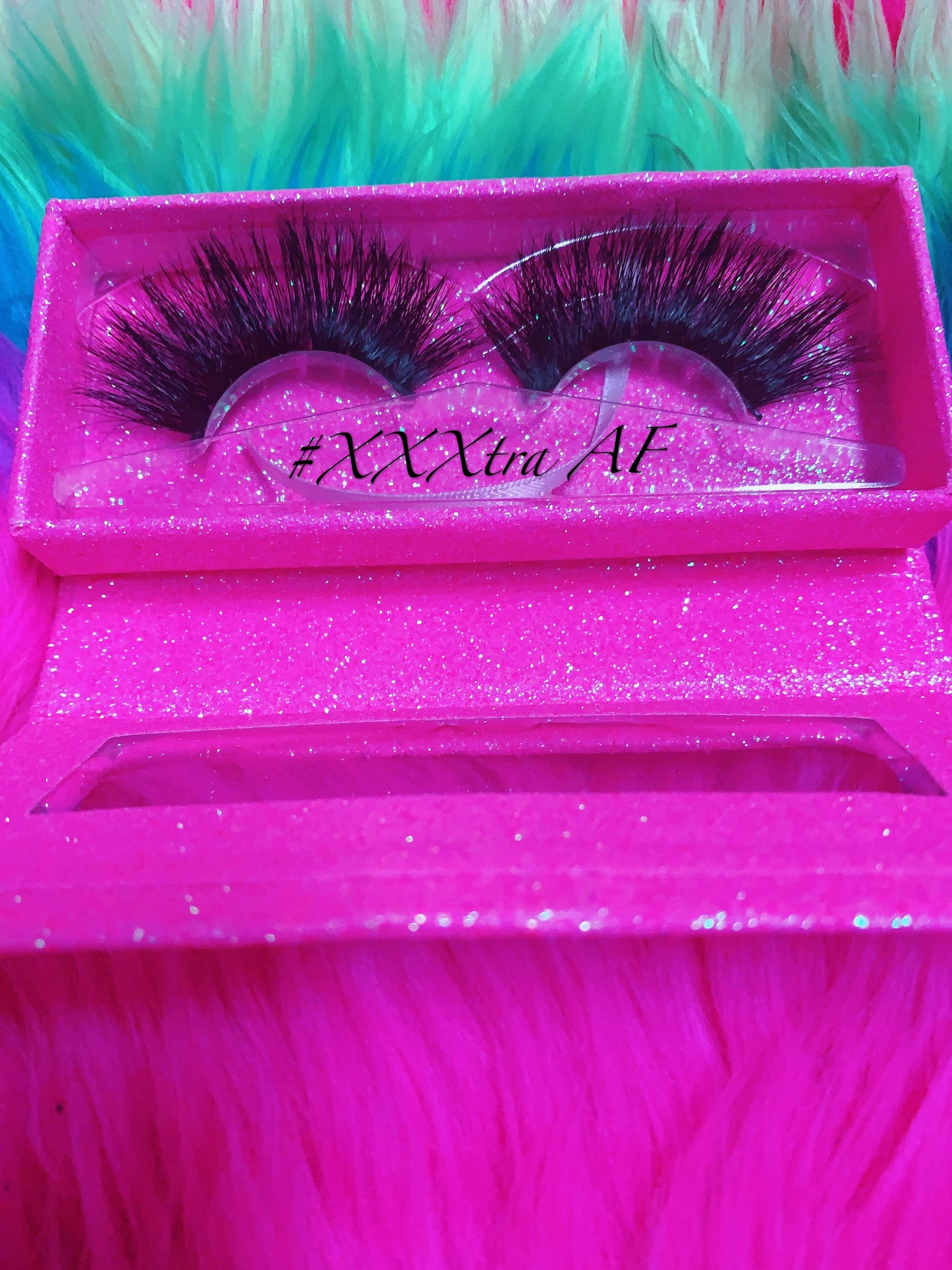 #XXXTRA AF 5D DreamDoll-LUXE Lash *PINK GLITTER* Glam Magnet Case