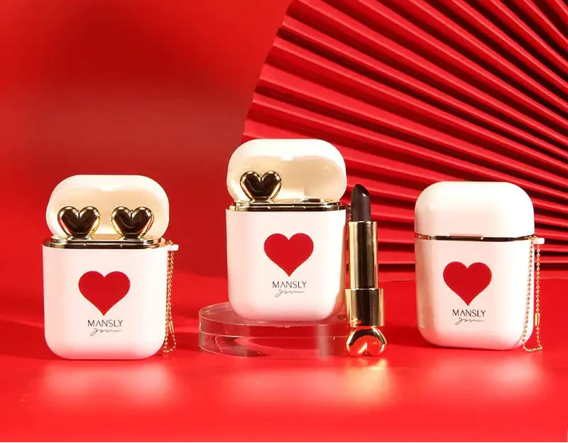 Cute Earphone Charging Bin with Lipstick - 2 Pack