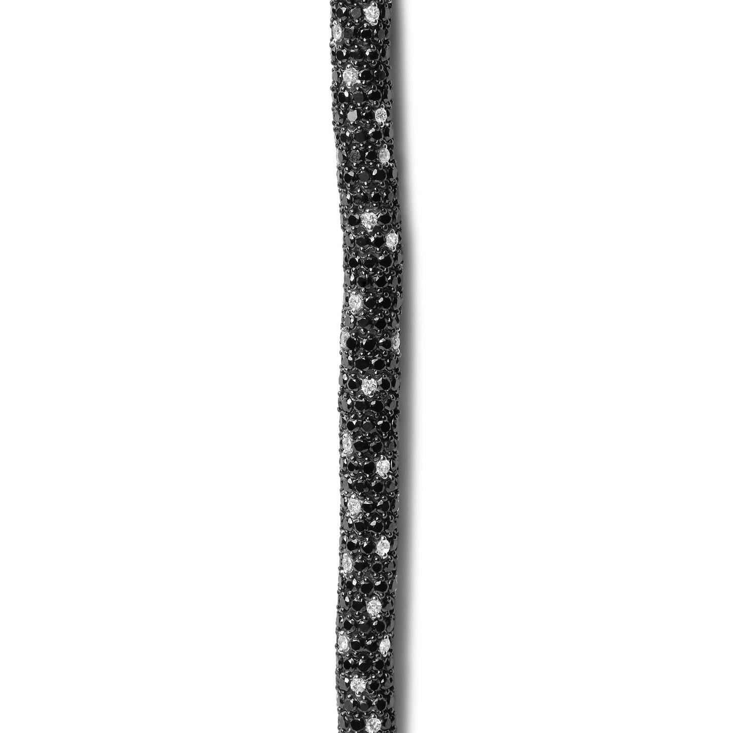 18K White Gold 20.0 Cttw Black and White Pave Set Diamond Eternity Snake Skin Style Tennis Bracelet (Black and G-H Color, SI1-SI2 Clarity) - Size 7"-4