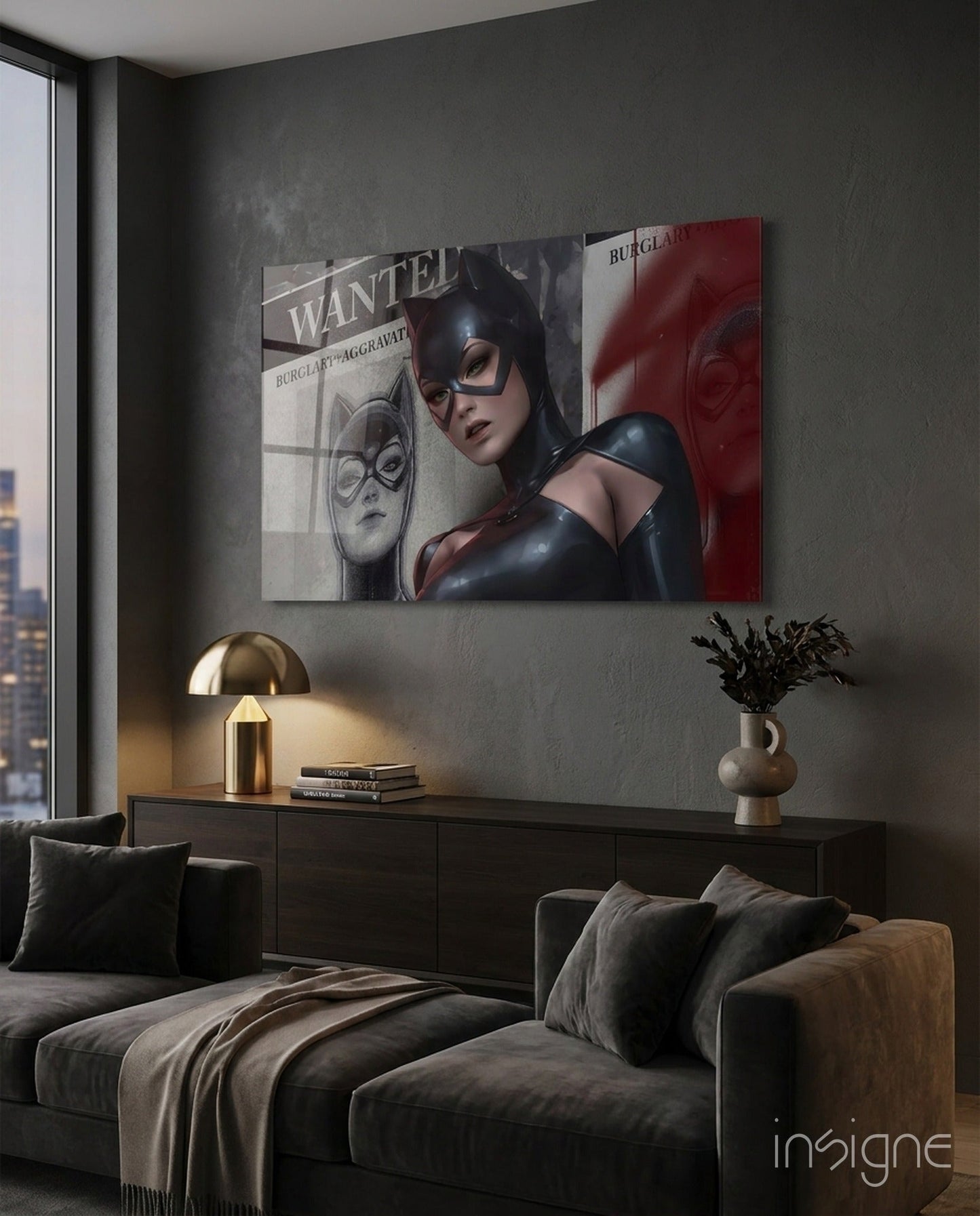 Cat Woman Glass Wall Art