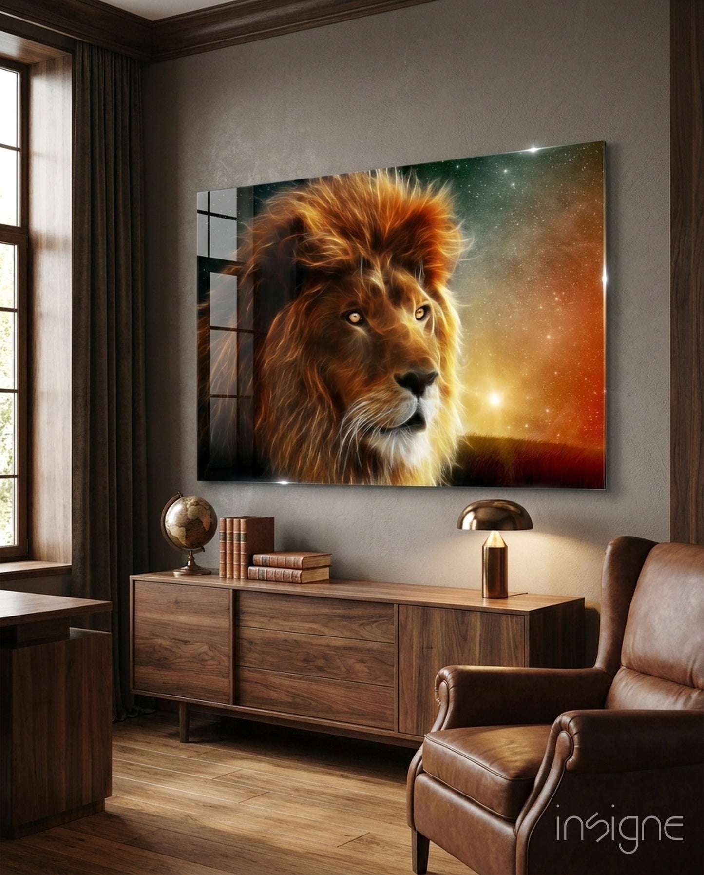Lion Glass Wall Art