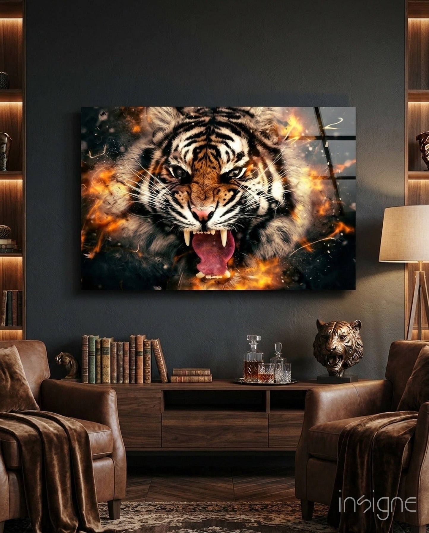 Anger of a Tiger Glass Wall Art