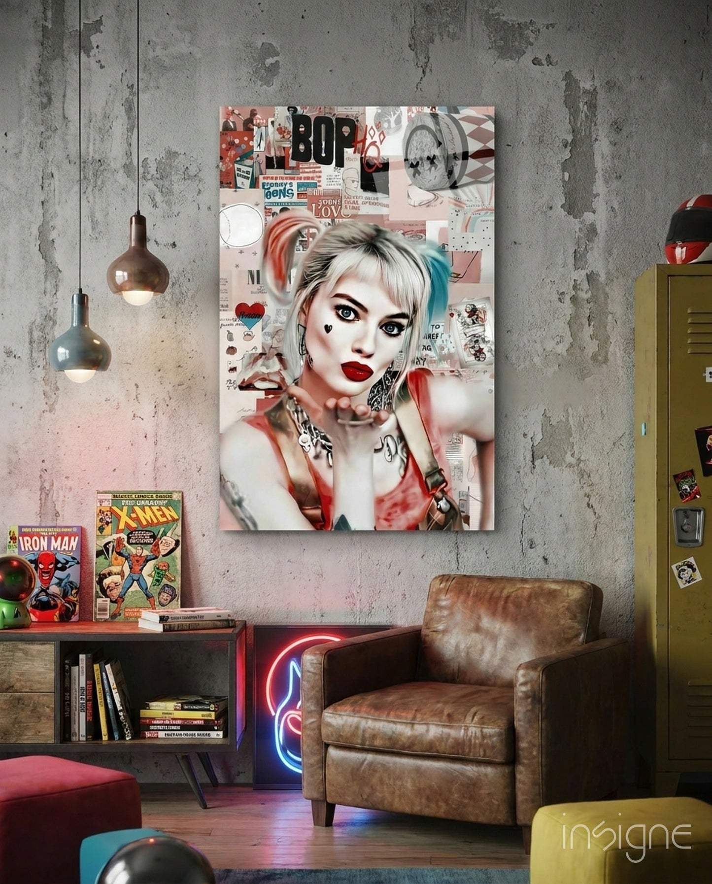 Harley Quinn Glass Wall Art