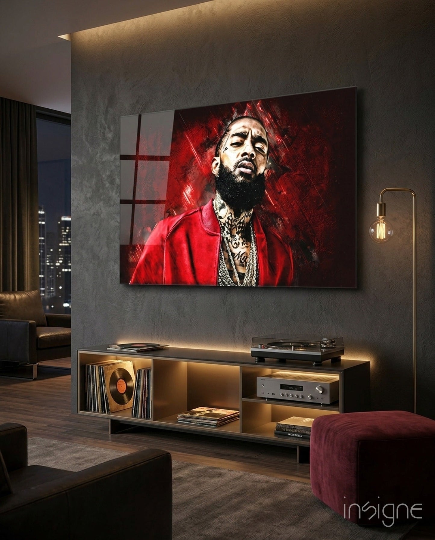 Nipsey Hussle Glass Wall Art