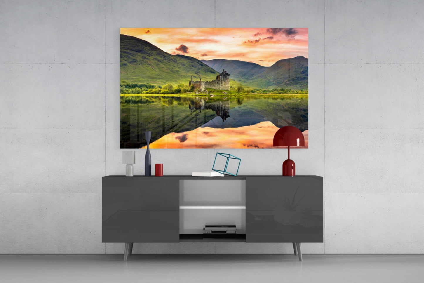 Eilean Donan Castle Reflection Glass Wall Art