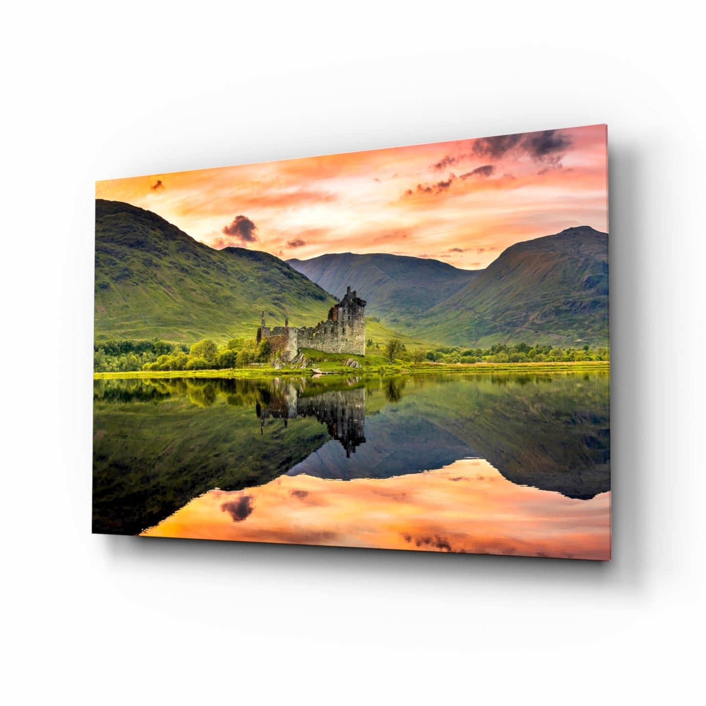 Eilean Donan Castle Reflection Glass Wall Art