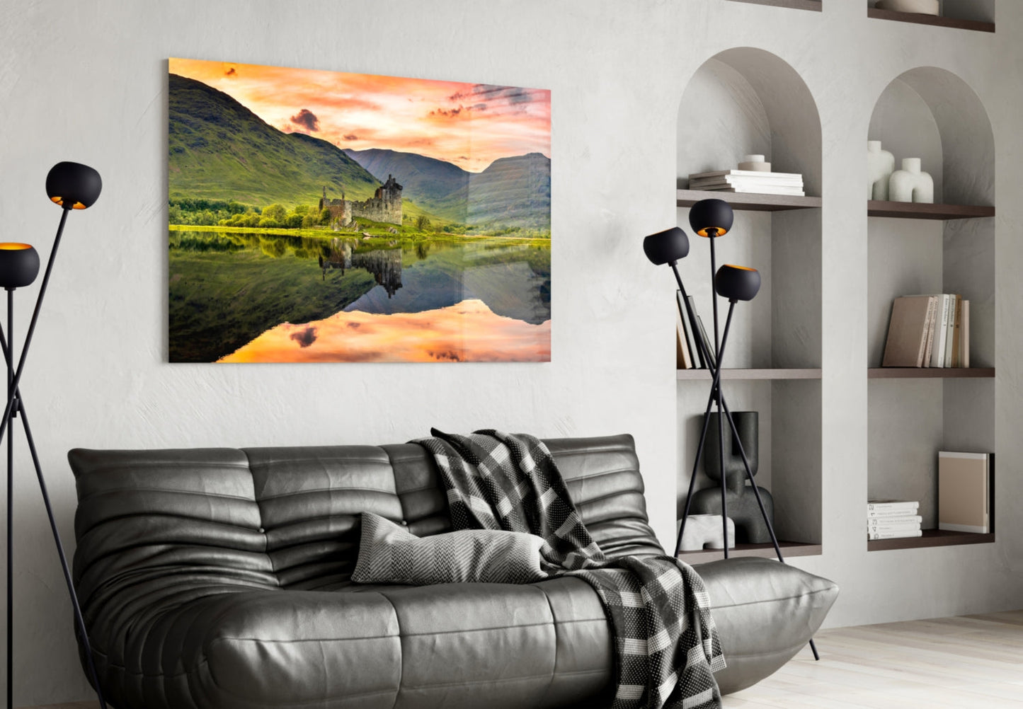 Eilean Donan Castle Reflection Glass Wall Art