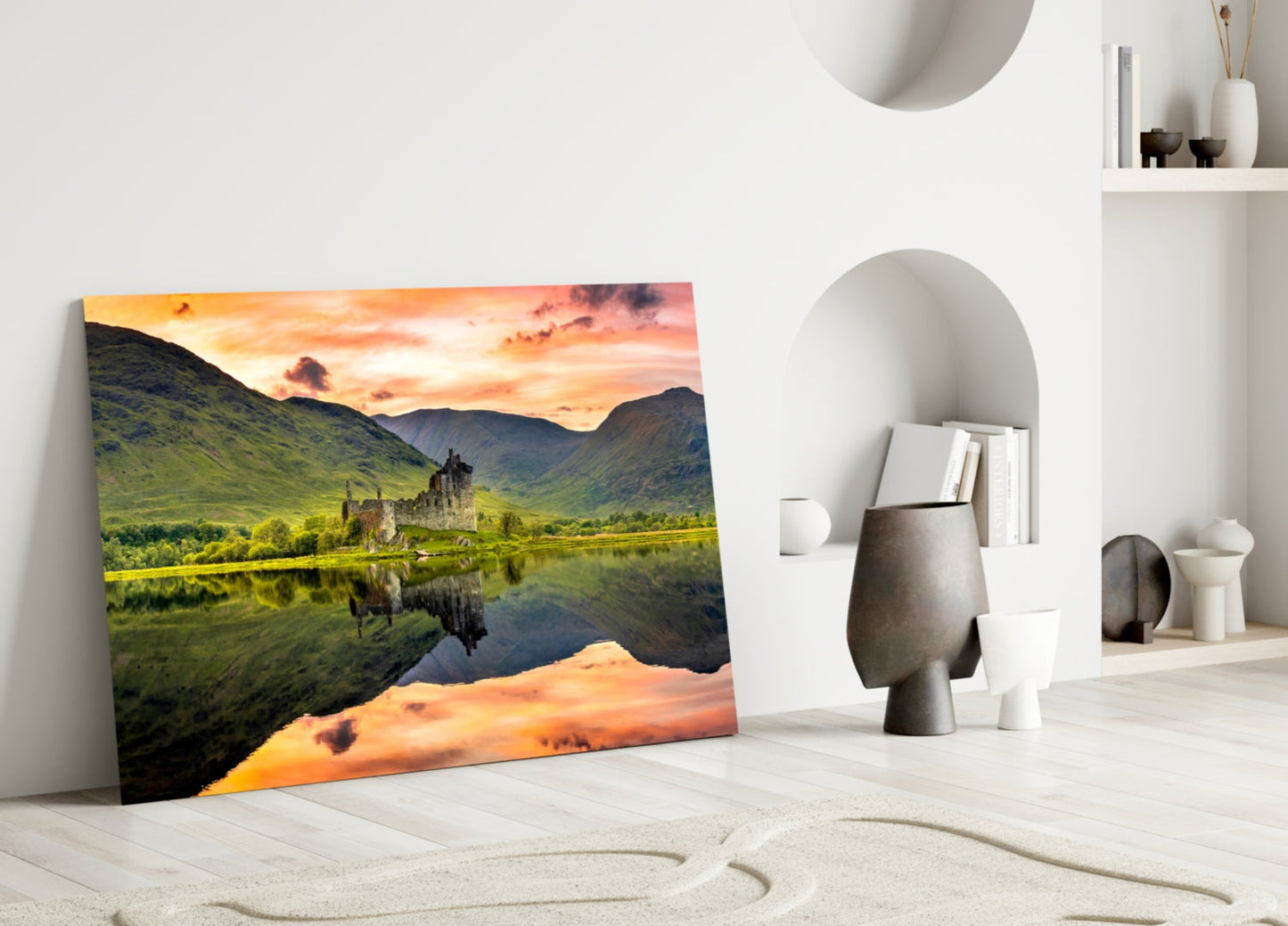 Eilean Donan Castle Reflection Glass Wall Art