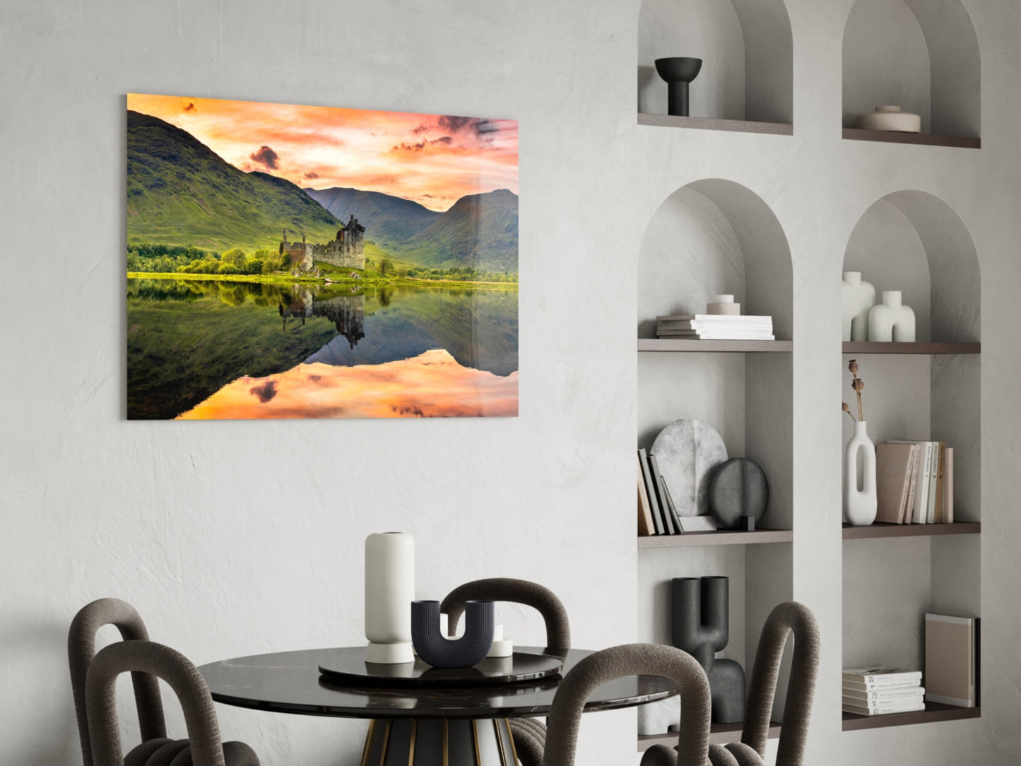 Eilean Donan Castle Reflection Glass Wall Art