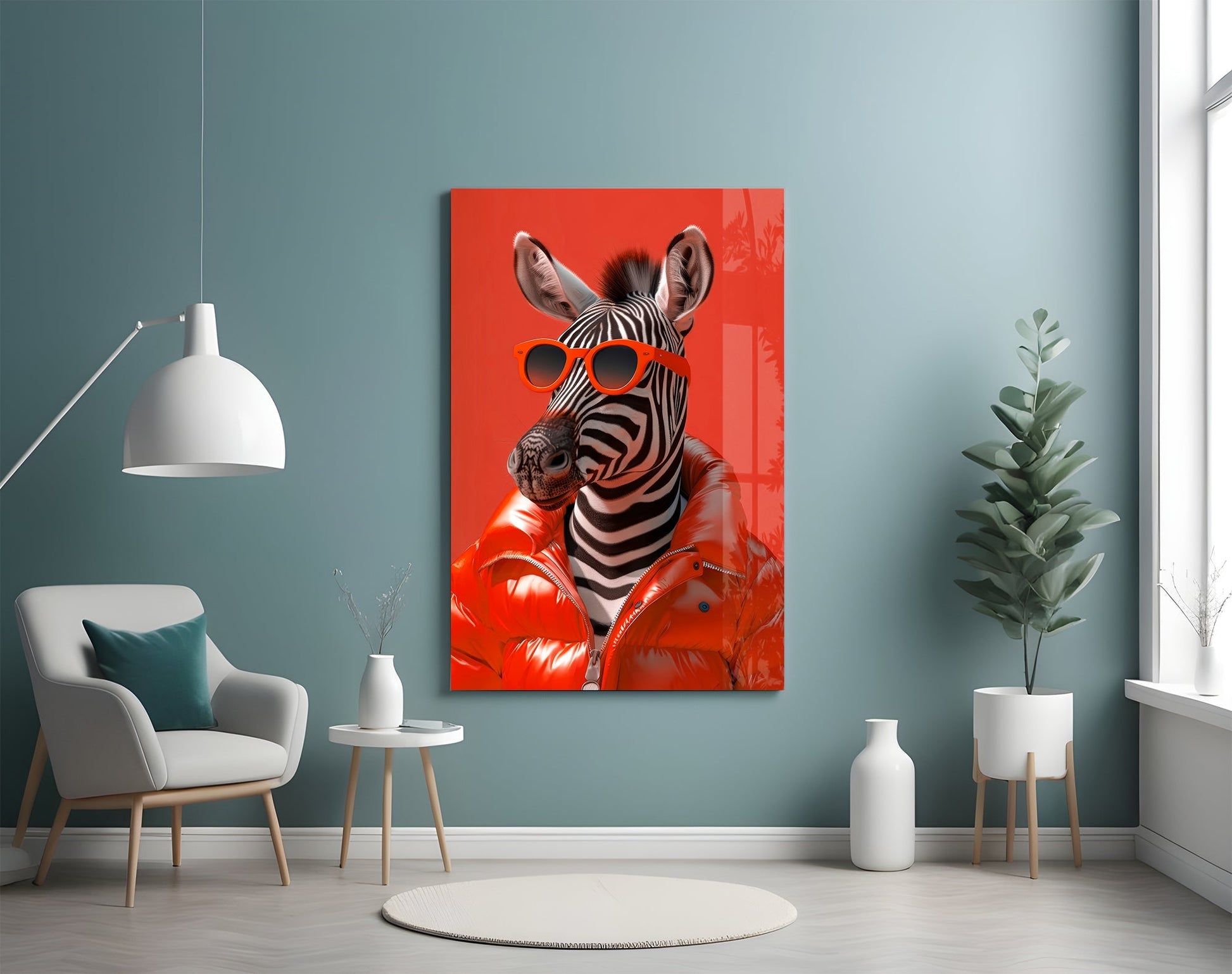 Zebra Art on Canvas Glass Wall Art-3