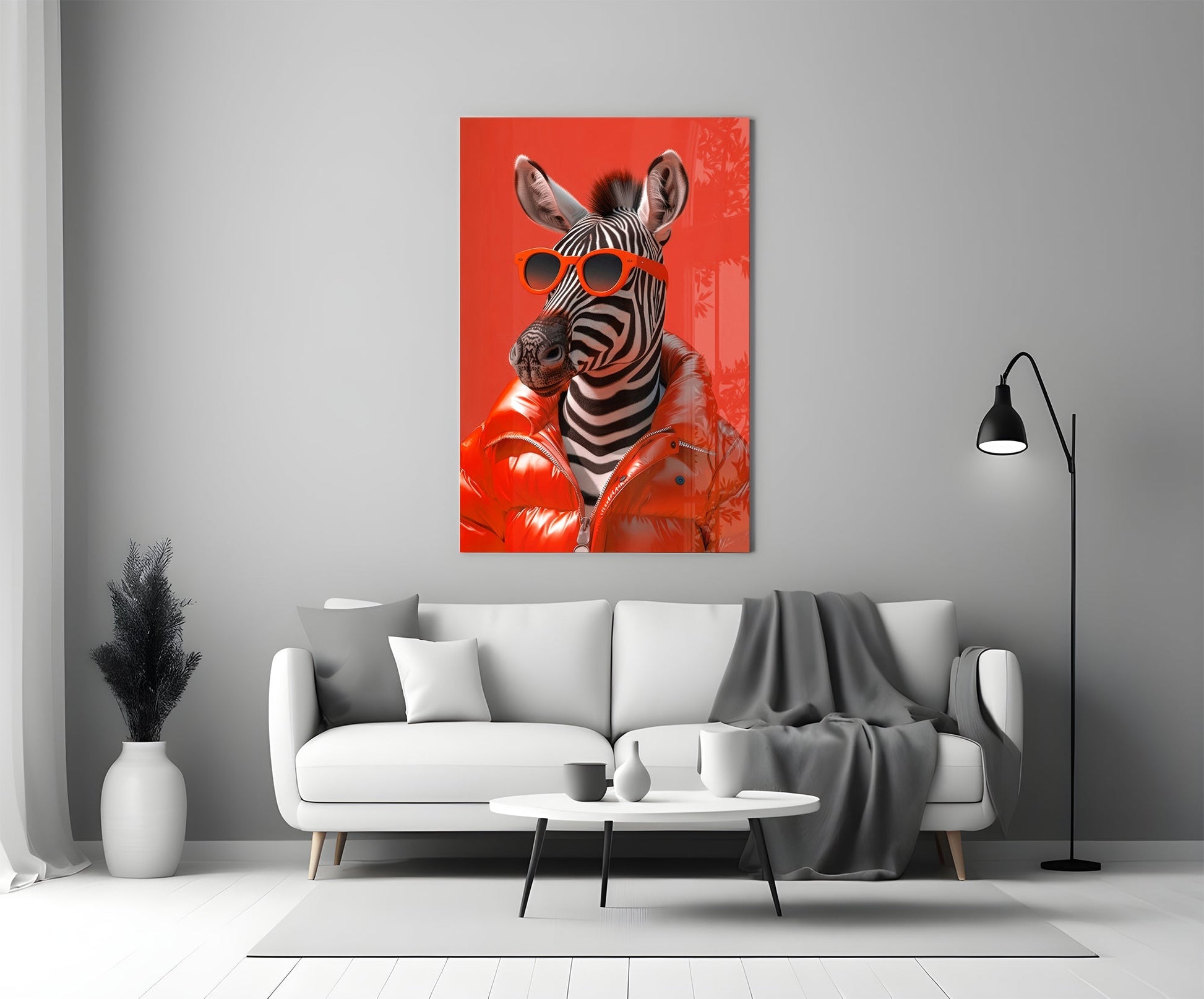 Zebra Art on Canvas Glass Wall Art-4