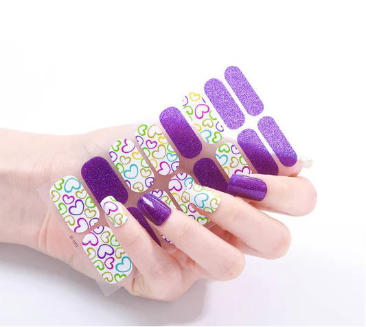 Valentine Purple Gel Nails-0