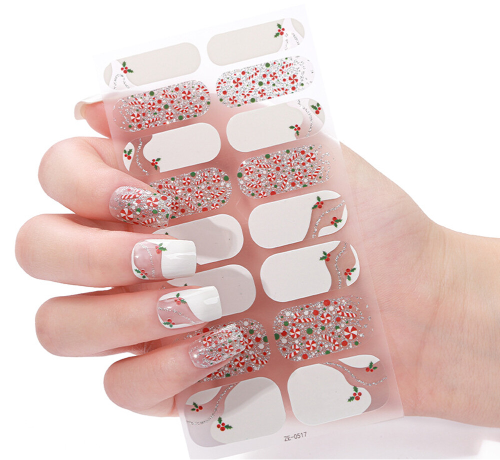 Christmas Mistletoe Gel Nails-1