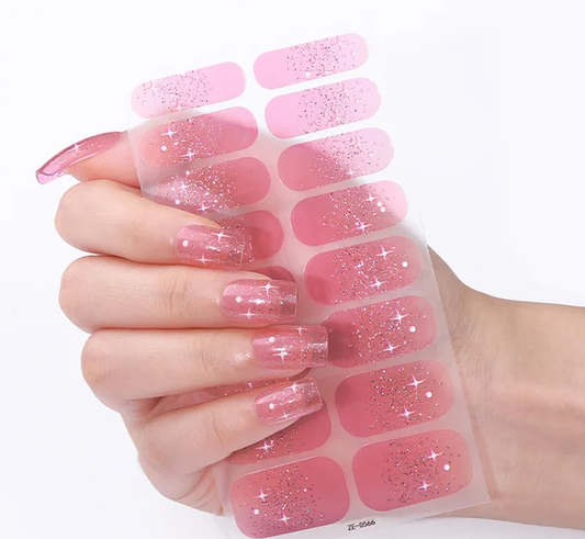 Cotton Candy Stars Gel Nails-0