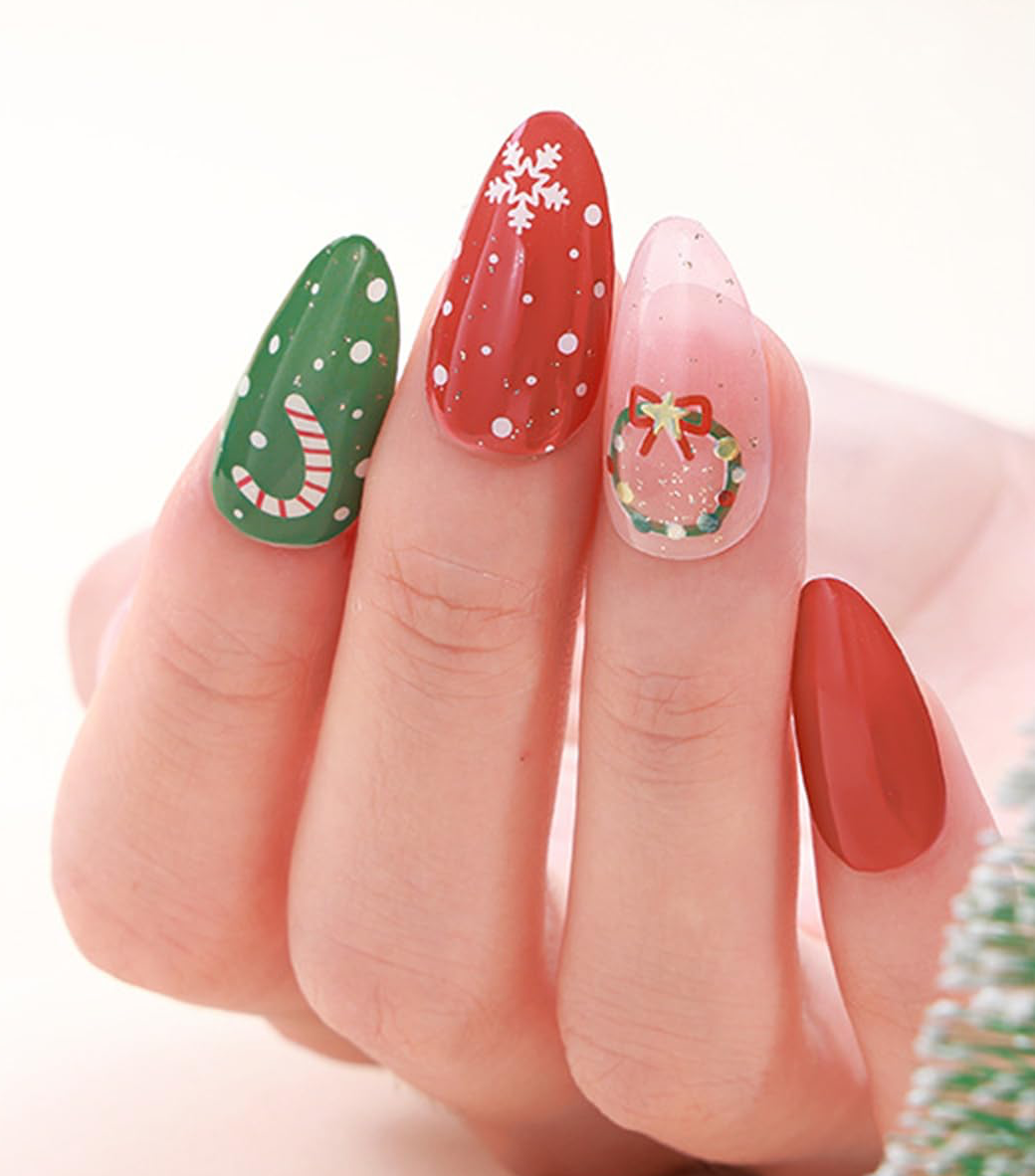 Christmas Joy Gel Nails-0