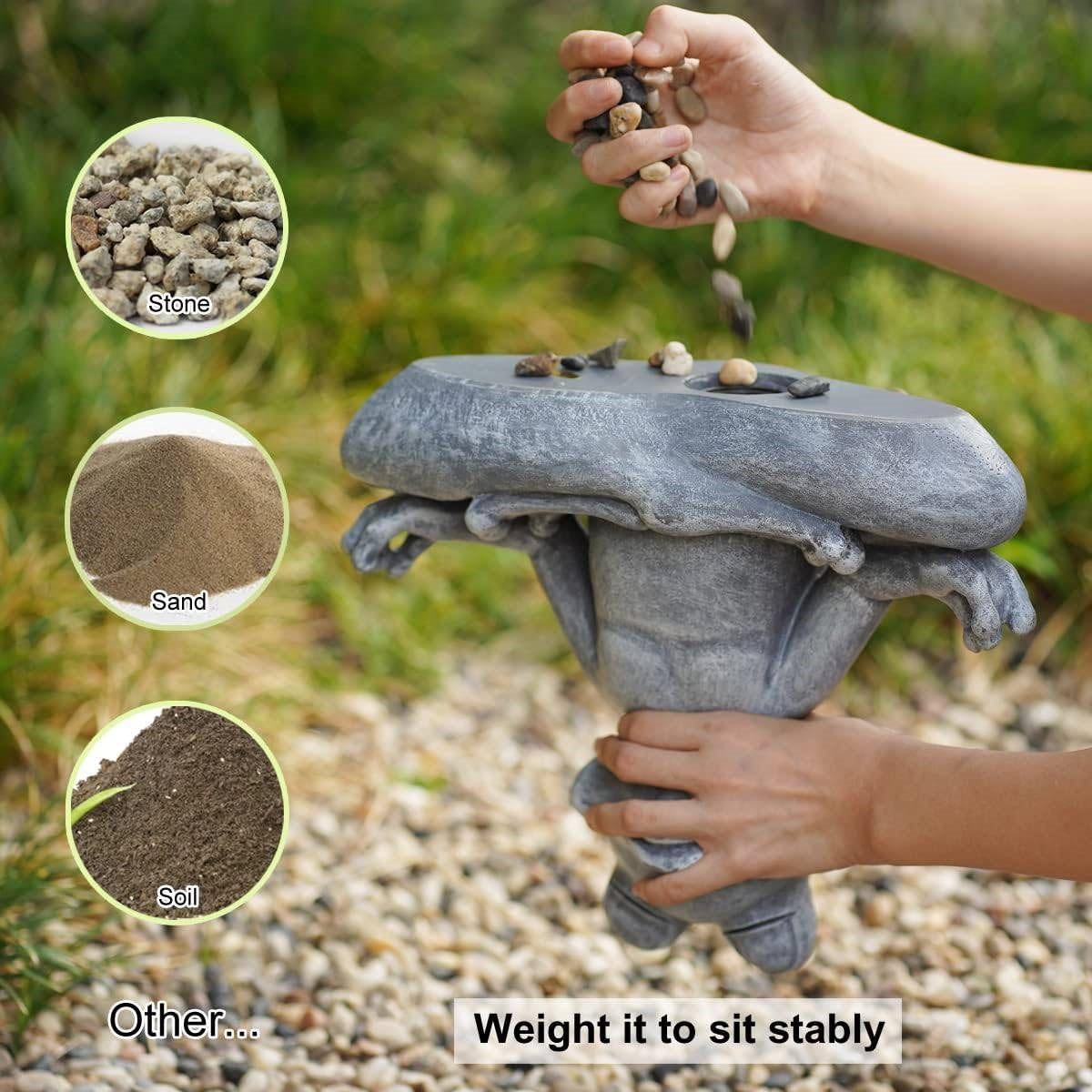 Zen Garden Meditating Yoga Frog Statue-3