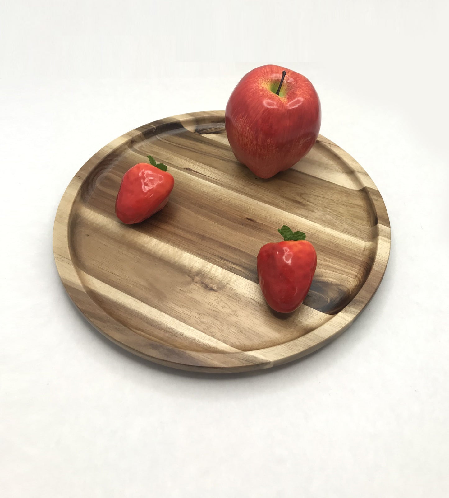 Zavis Green Acacia Wood Round Stackable Plate / Platter 10" | Dishwasher Safe-4