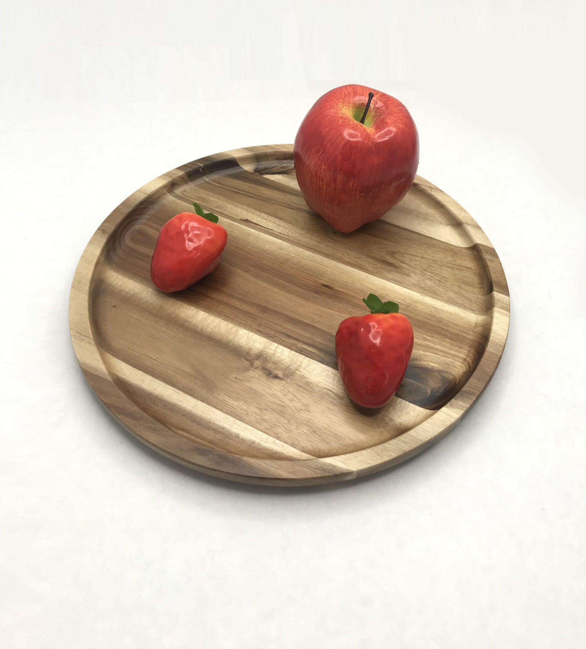 Zavis Green Acacia Wood Round Stackable Plate / Platter 10" | Dishwasher Safe-4