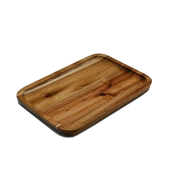 Zavis Green Acacia Wood Serving rectangle StackableTray / Dish 10" X 7" | Dishwasher Safe-0