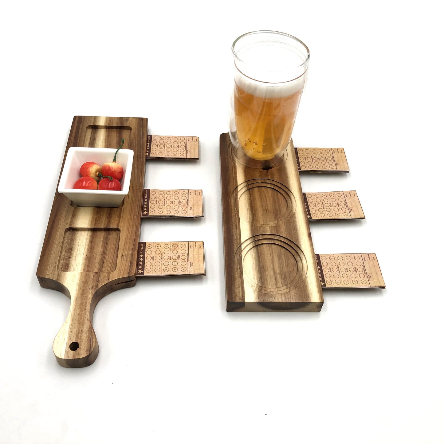 Zavis Green Acacia Wood 3 Hole Double sided Flight Board 14"  | Dishwasher Safe-3