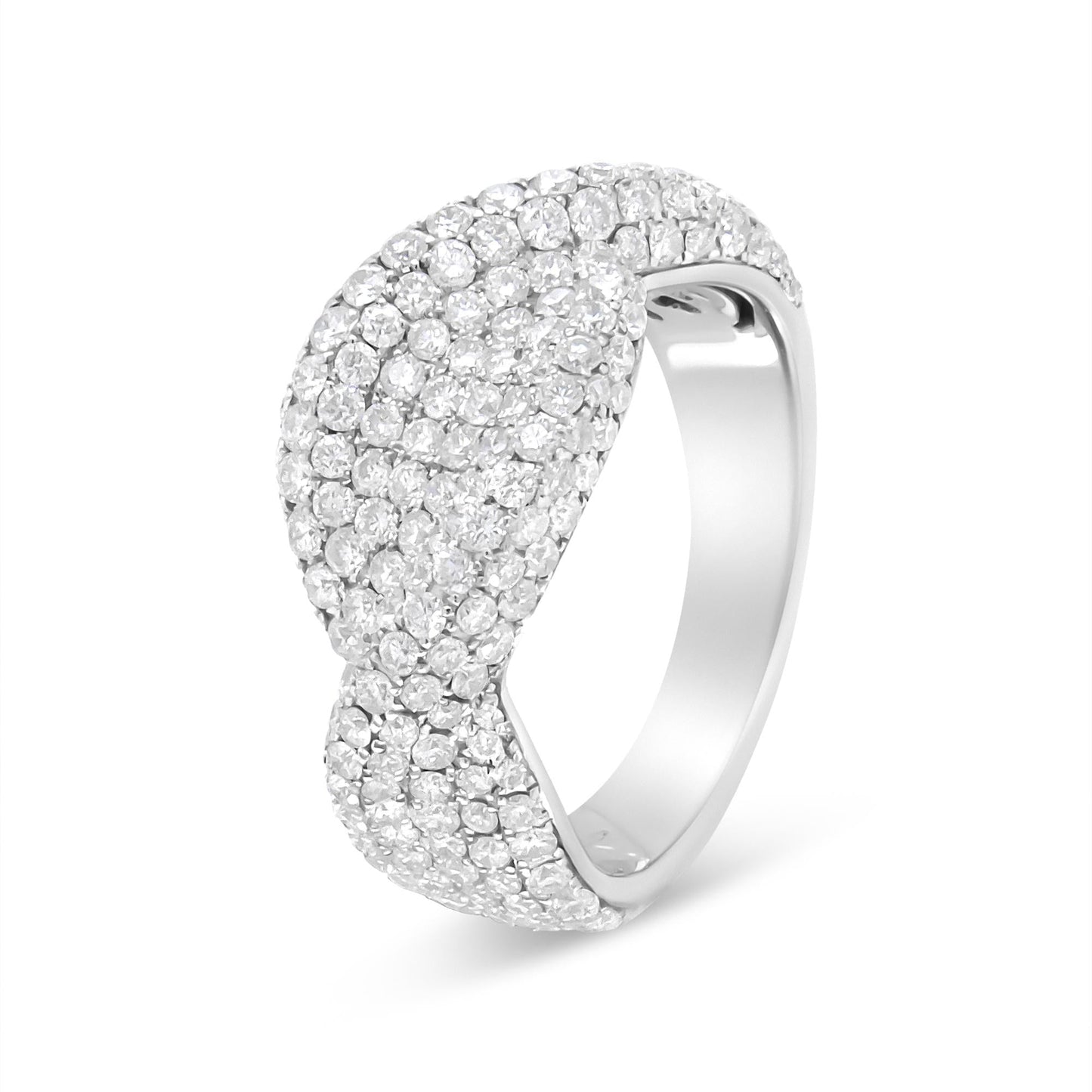 18K White Gold Cluster 2 1/4 Cttw Diamond Fashion Ring (F-G Color, VS1-VS2 Clarity)-3